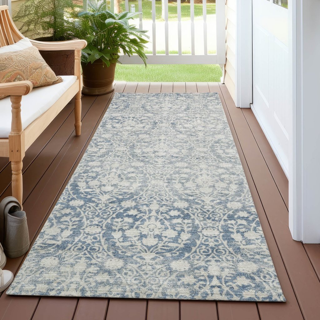 Monavia Blue Washable Indoor - Outdoor Rug - LOOMLAN - LOOMLAN Rugs - Outdoor Rugs