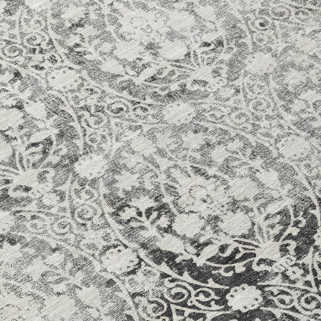 Monavia Charcoal Washable Indoor - Outdoor Rug - LOOMLAN - LOOMLAN Rugs - Outdoor Rugs