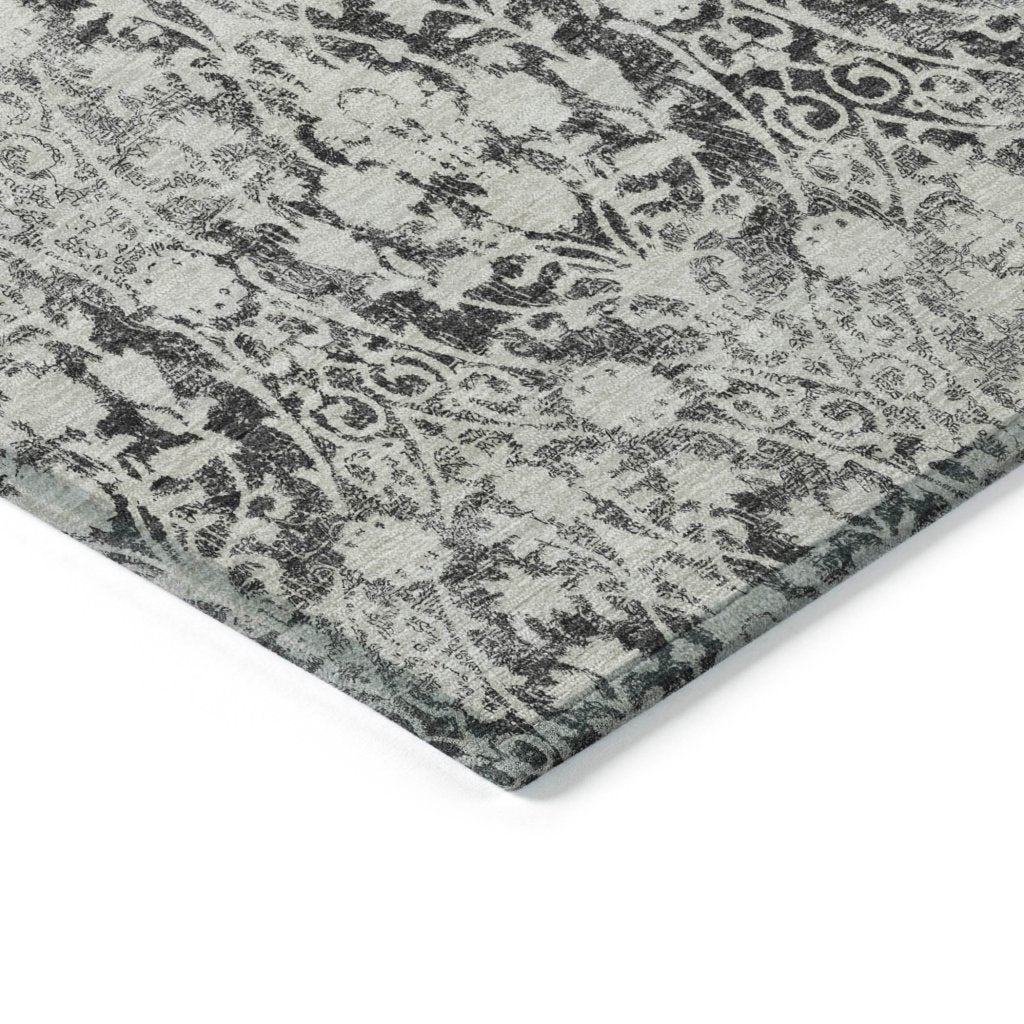 Monavia Charcoal Washable Indoor - Outdoor Rug - LOOMLAN - LOOMLAN Rugs - Outdoor Rugs