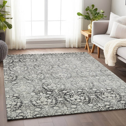 Monavia Charcoal Washable Indoor - Outdoor Rug - LOOMLAN - LOOMLAN Rugs - Outdoor Rugs