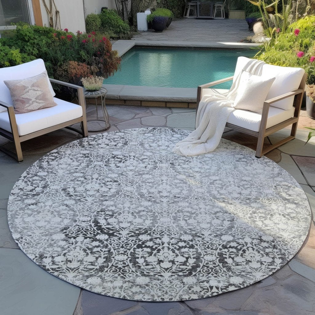 Monavia Charcoal Washable Indoor - Outdoor Rug - LOOMLAN - LOOMLAN Rugs - Outdoor Rugs