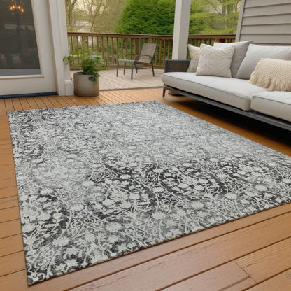 Monavia Charcoal Washable Indoor - Outdoor Rug - LOOMLAN - LOOMLAN Rugs - Outdoor Rugs