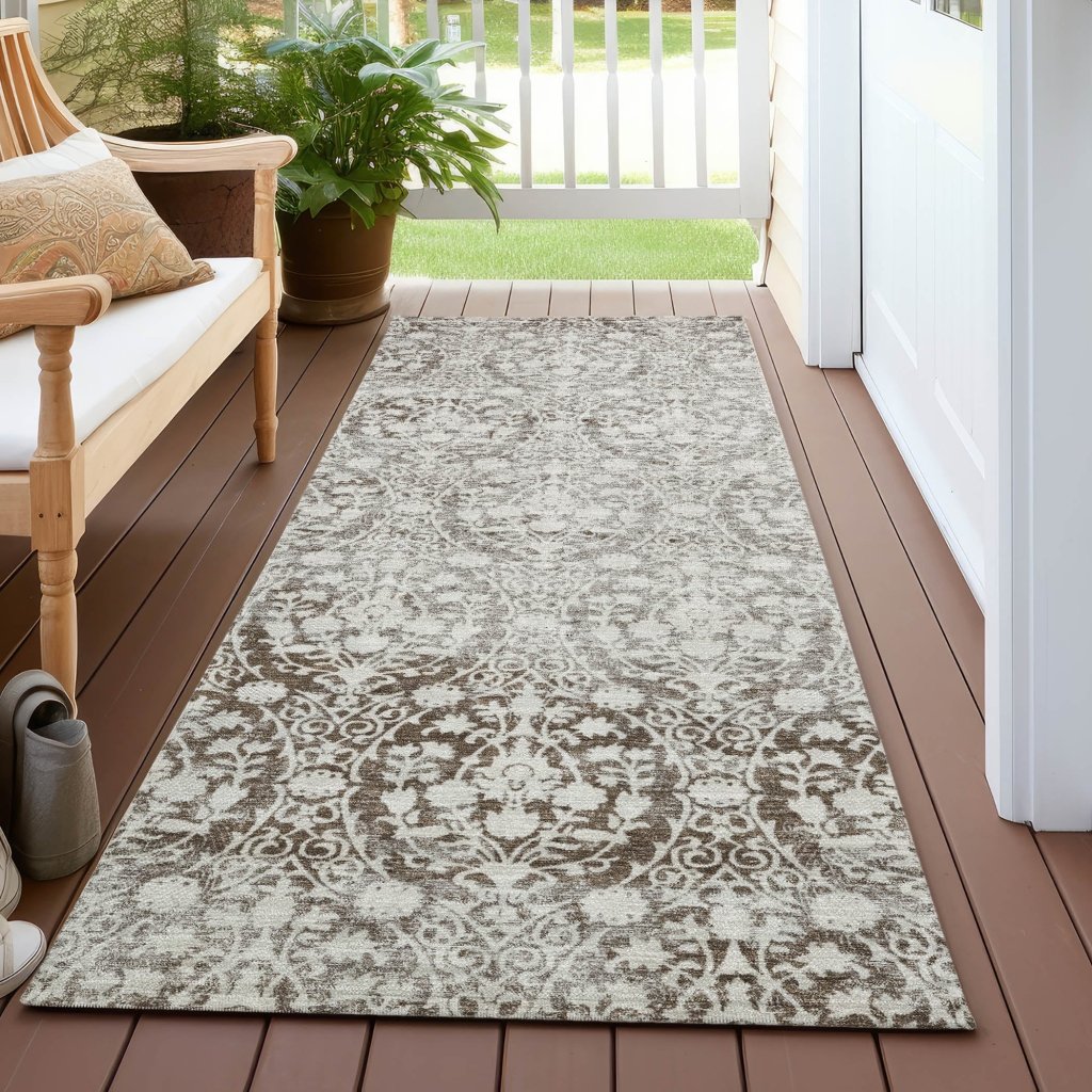 Monavia Chocolate Washable Indoor - Outdoor Rug - LOOMLAN - LOOMLAN Rugs - Outdoor Rugs
