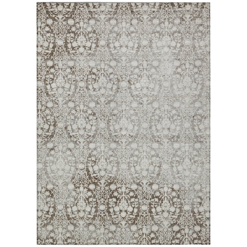 Monavia Chocolate Washable Indoor - Outdoor Rug - LOOMLAN - LOOMLAN Rugs - Outdoor Rugs