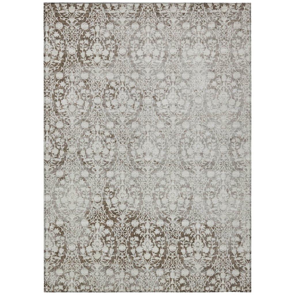 Monavia Chocolate Washable Indoor-Outdoor Rug