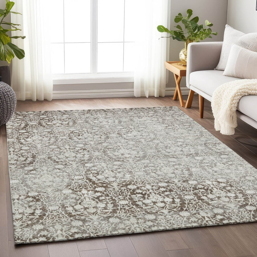 Monavia Chocolate Washable Indoor - Outdoor Rug - LOOMLAN - LOOMLAN Rugs - Outdoor Rugs