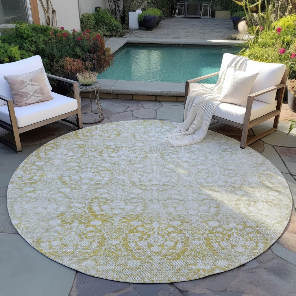Monavia Gold Washable Indoor - Outdoor Rug - LOOMLAN - LOOMLAN Rugs - Outdoor Rugs