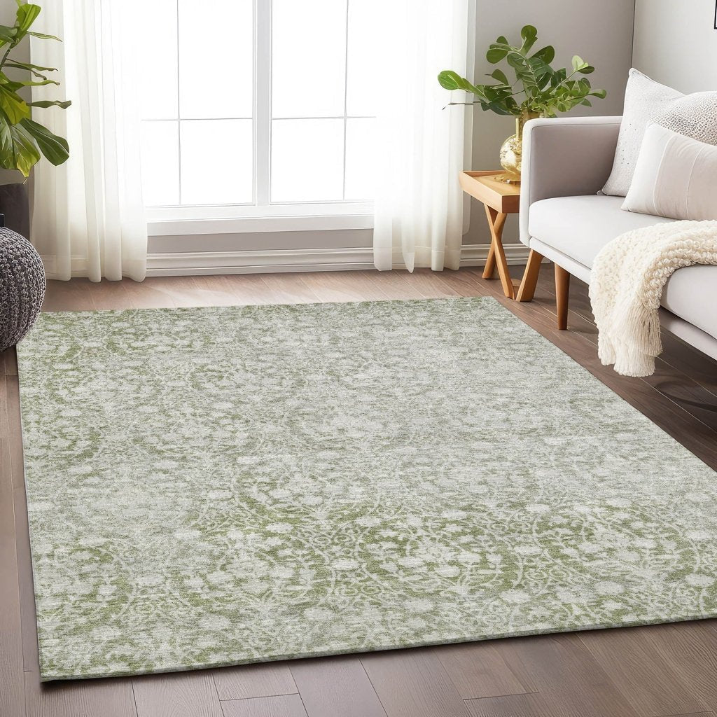 Monavia Green Washable Indoor - Outdoor Rug - LOOMLAN - LOOMLAN Rugs - Outdoor Rugs