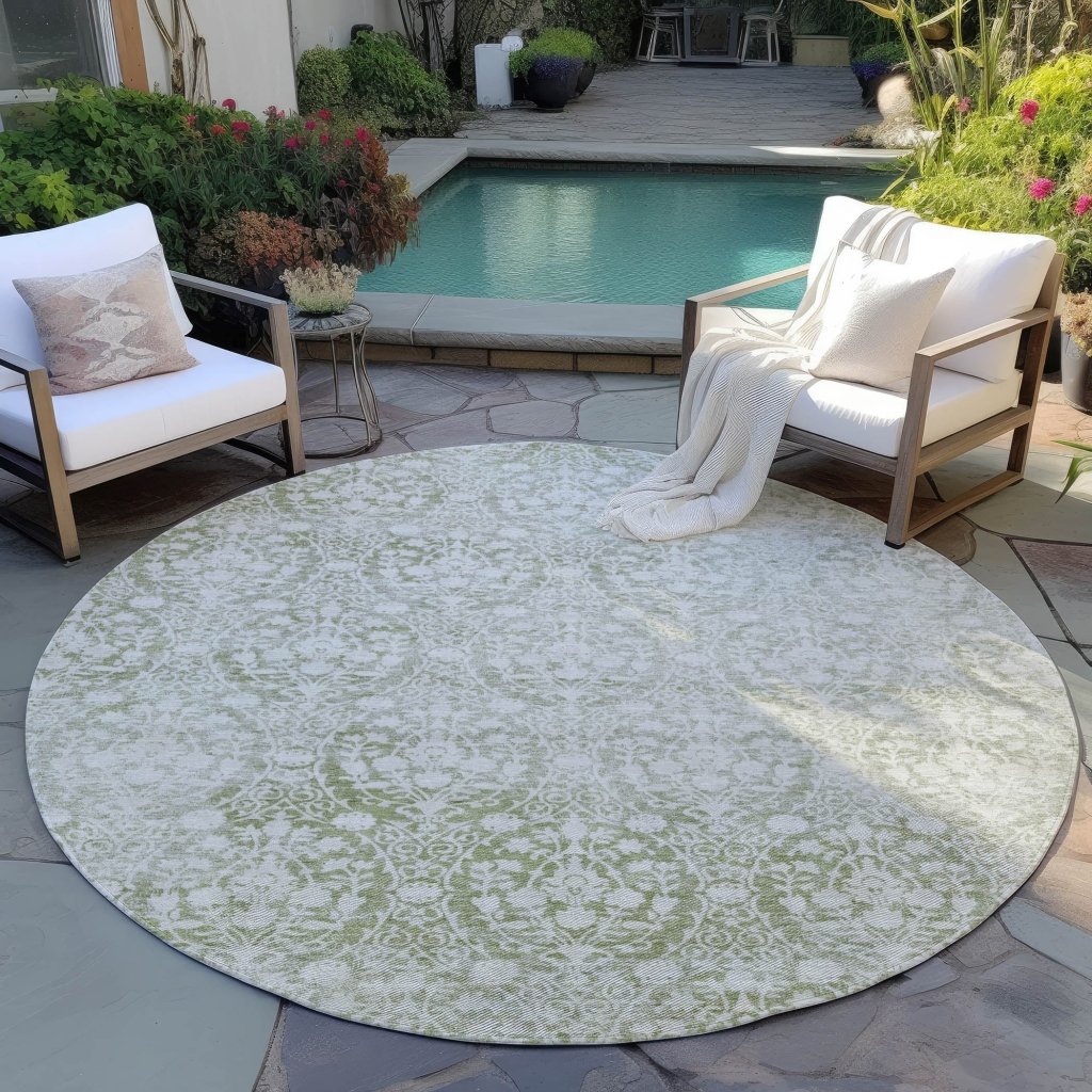 Monavia Green Washable Indoor - Outdoor Rug - LOOMLAN - LOOMLAN Rugs - Outdoor Rugs