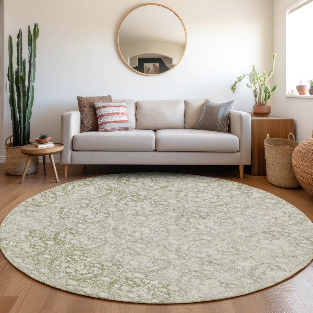 Monavia Green Washable Indoor - Outdoor Rug - LOOMLAN - LOOMLAN Rugs - Outdoor Rugs