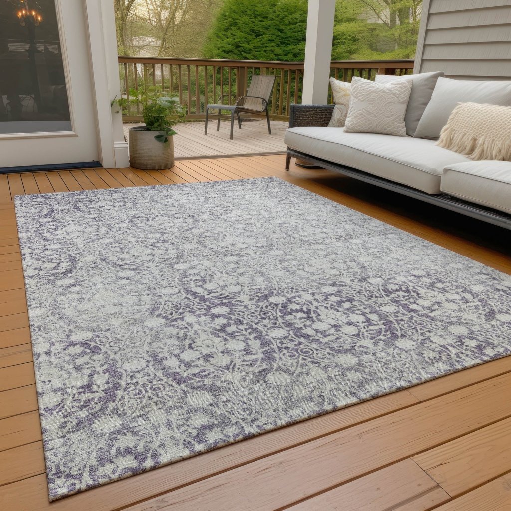 Monavia Purple Washable Indoor - Outdoor Rug - LOOMLAN - LOOMLAN Rugs - Outdoor Rugs