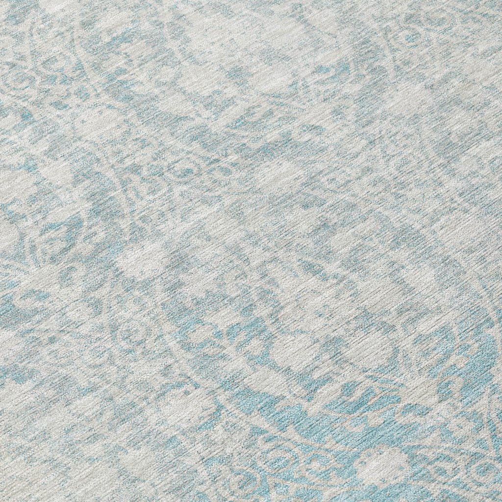 LOOMLAN Rugs Monavia Teal Washable Indoor-Outdoor Rug