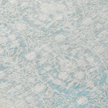 LOOMLAN Rugs Monavia Teal Washable Indoor-Outdoor Rug