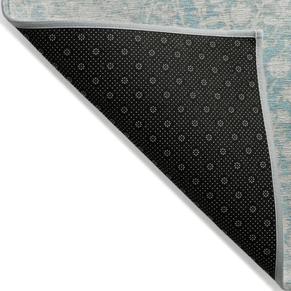 LOOMLAN Rugs Monavia Teal Washable Indoor-Outdoor Rug