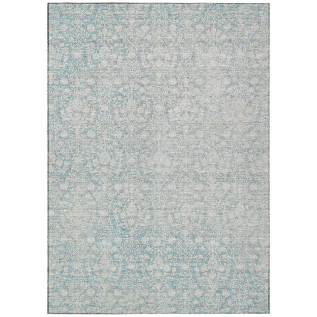 LOOMLAN Rugs Monavia Teal Washable Indoor-Outdoor Rug