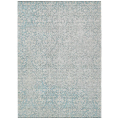 LOOMLAN Rugs Monavia Teal Washable Indoor-Outdoor Rug