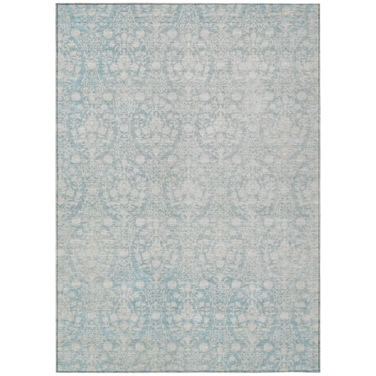LOOMLAN Rugs Monavia Teal Washable Indoor-Outdoor Rug
