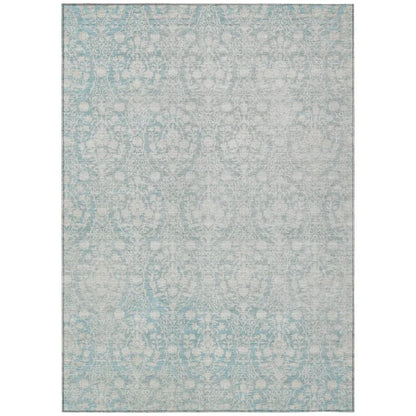 LOOMLAN Rugs Monavia Teal Washable Indoor-Outdoor Rug