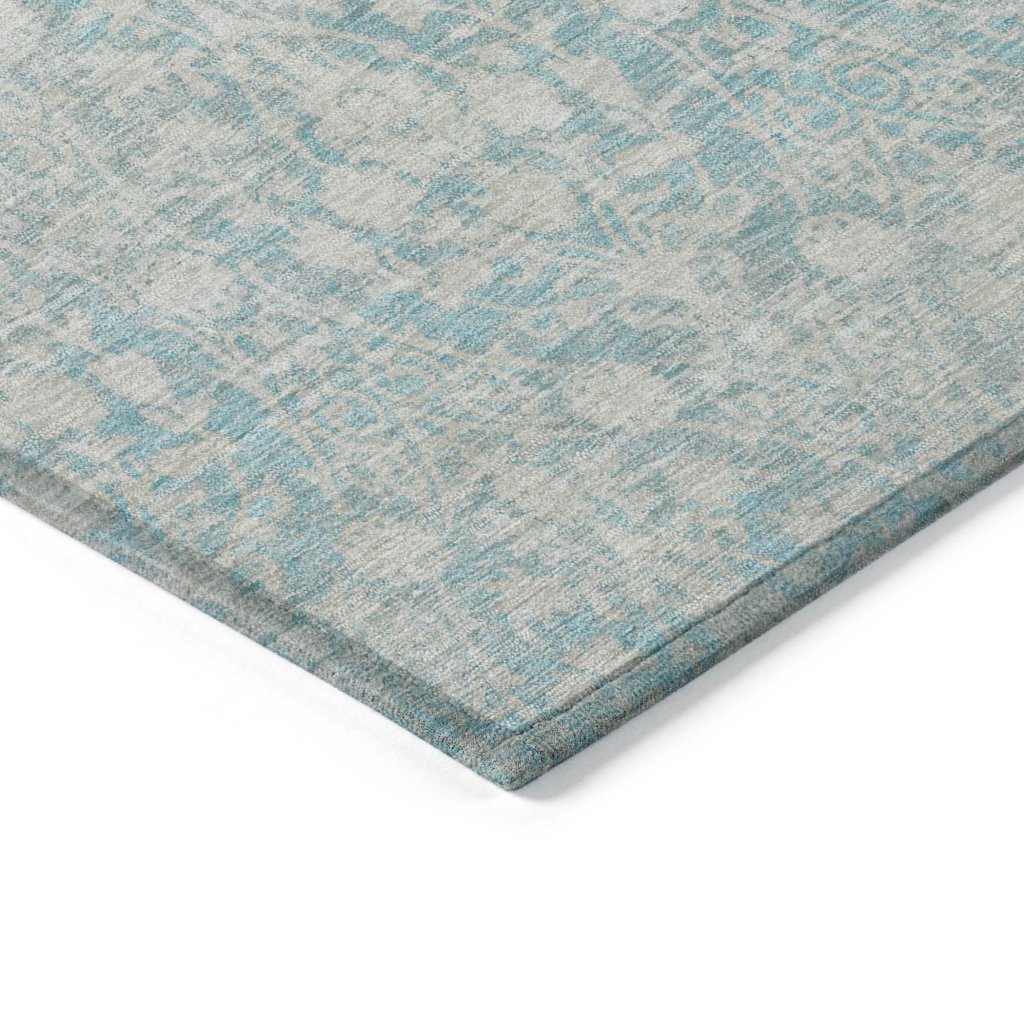 LOOMLAN Rugs Monavia Teal Washable Indoor-Outdoor Rug