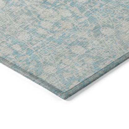 LOOMLAN Rugs Monavia Teal Washable Indoor-Outdoor Rug