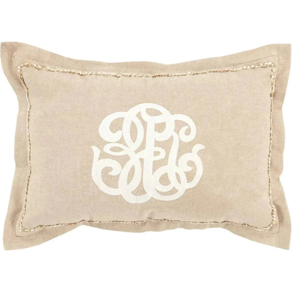 Monogram Blue Lumbar Pillow Covers Insert June