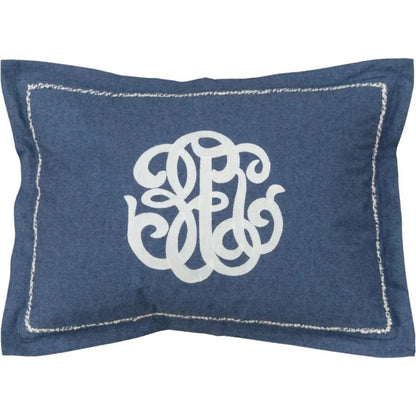 Monogram Blue Lumbar Pillow Covers Insert June