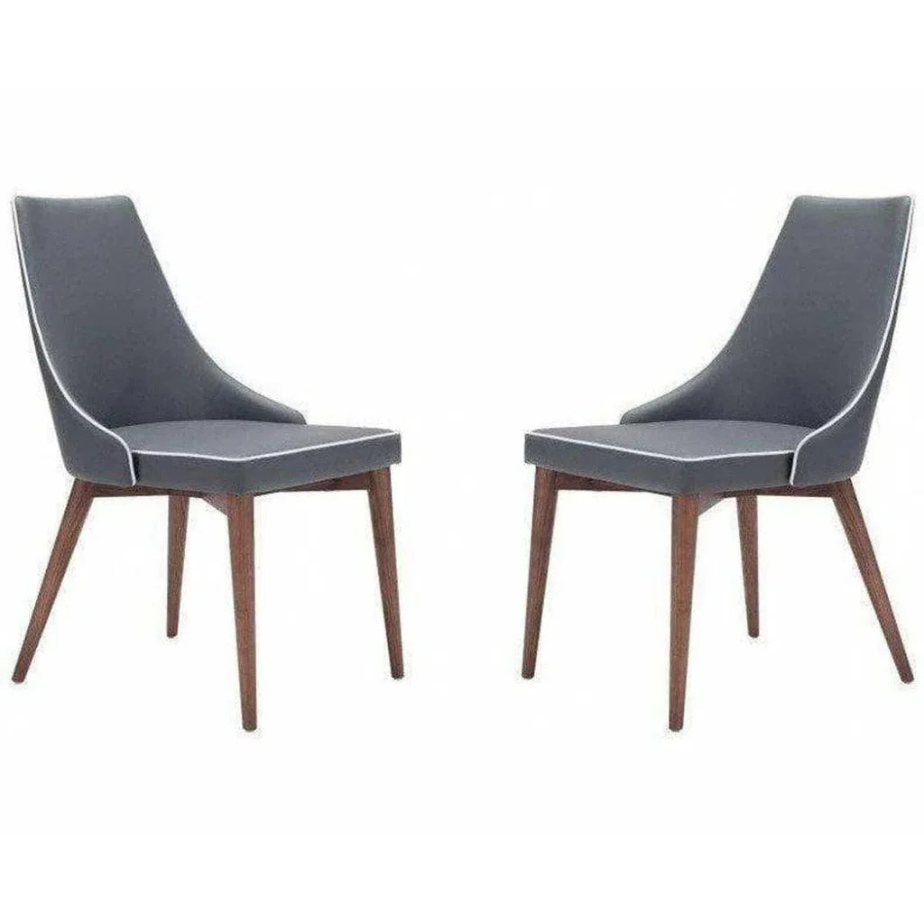 Moor Dining Chair (Set of 2) Dark Gray - LOOMLAN - Zuo Modern - Dining Chairs