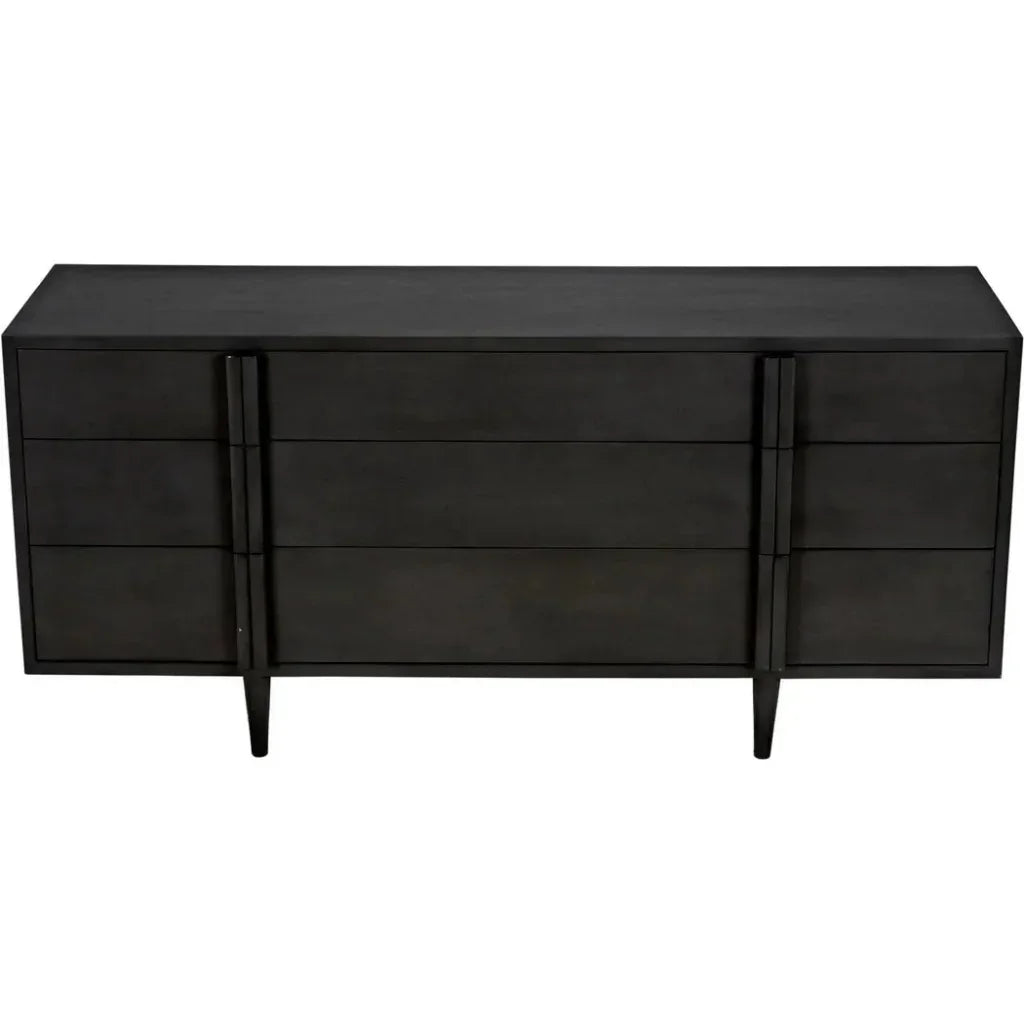 Noir Morten Nine Drawers Wood Dresser