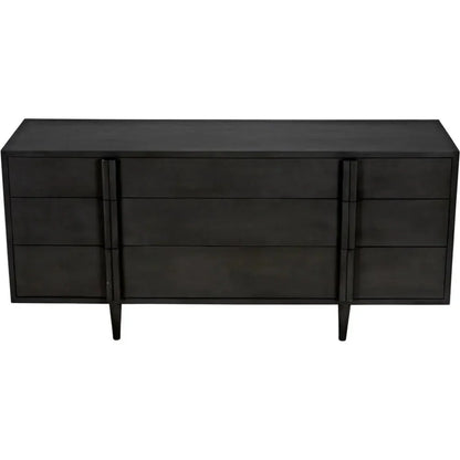Noir Morten Nine Drawers Wood Dresser