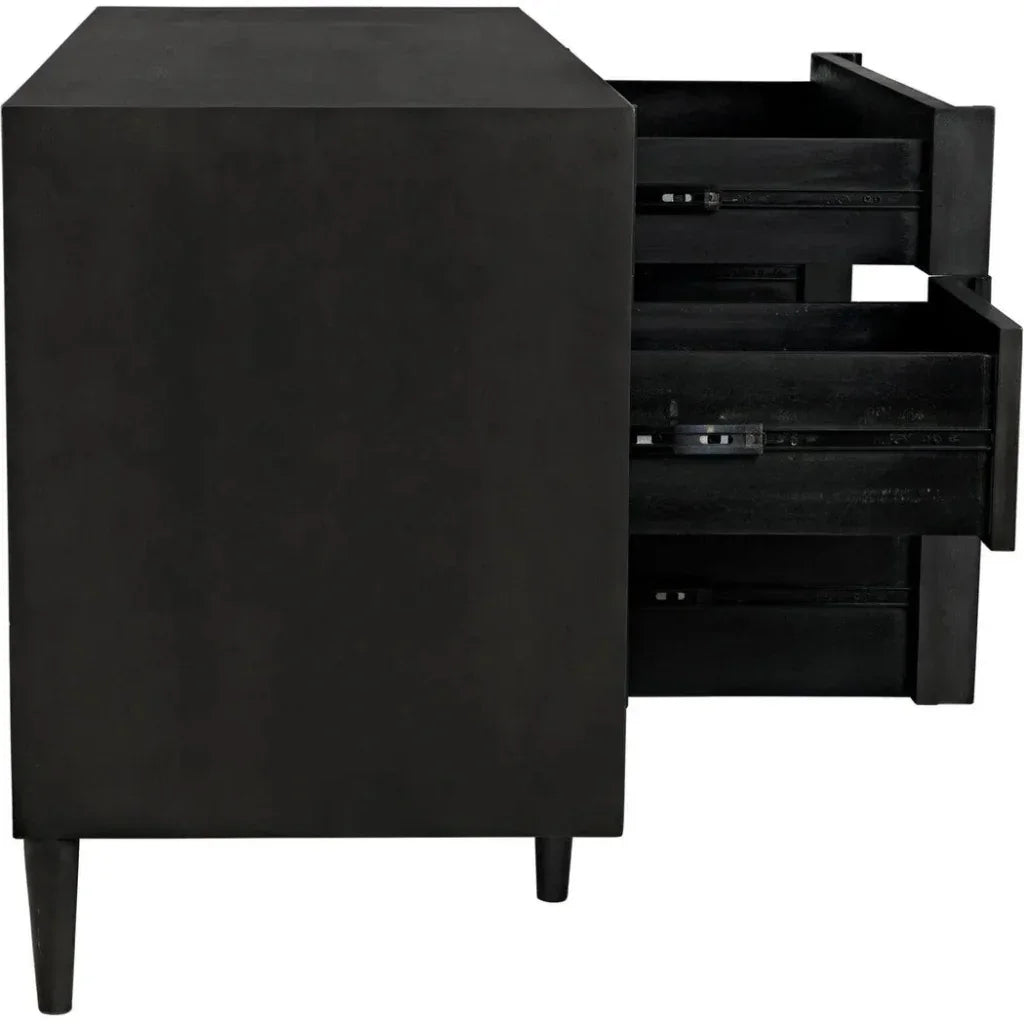 Noir Morten Nine Drawers Wood Dresser