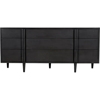 Noir Morten Nine Drawers Wood Dresser