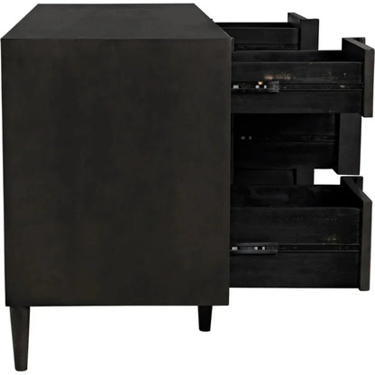 Noir Morten Nine Drawers Wood Dresser