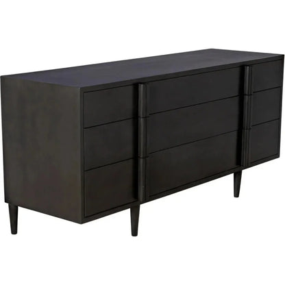 Noir Morten Nine Drawers Wood Dresser