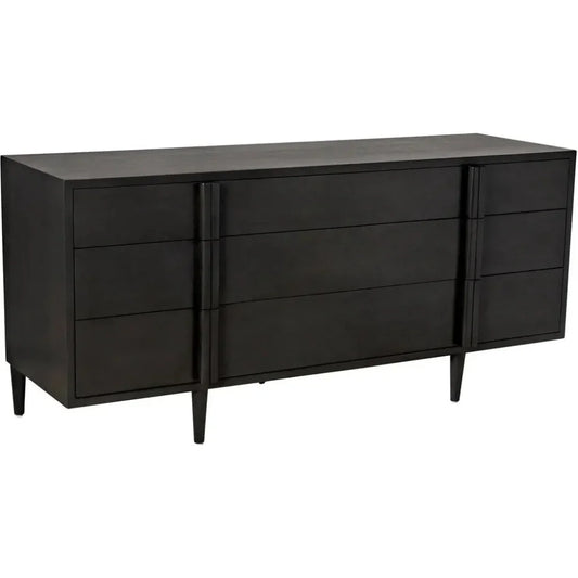 Noir Morten Nine Drawers Wood Dresser