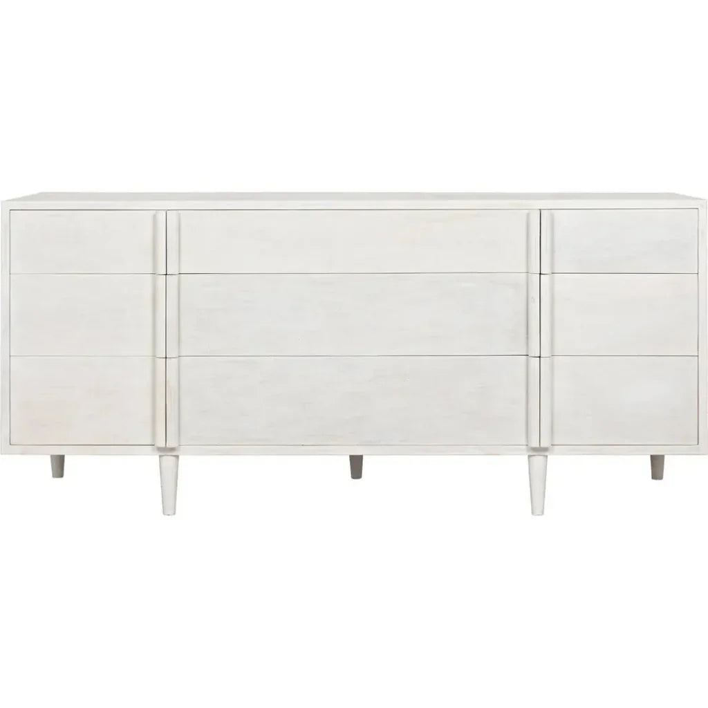 Noir Morten Nine Drawers Wood Dresser