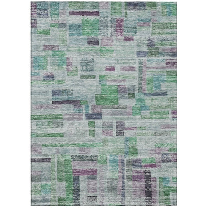 Mosaic Green Washable Indoor - Outdoor Rug - LOOMLAN - LOOMLAN Rugs - Outdoor Rugs