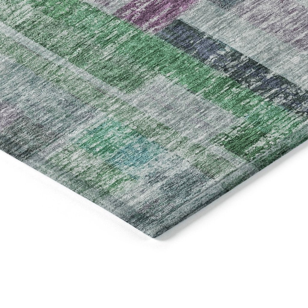 Mosaic Green Washable Indoor - Outdoor Rug - LOOMLAN - LOOMLAN Rugs - Outdoor Rugs