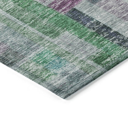 Mosaic Green Washable Indoor - Outdoor Rug - LOOMLAN - LOOMLAN Rugs - Outdoor Rugs