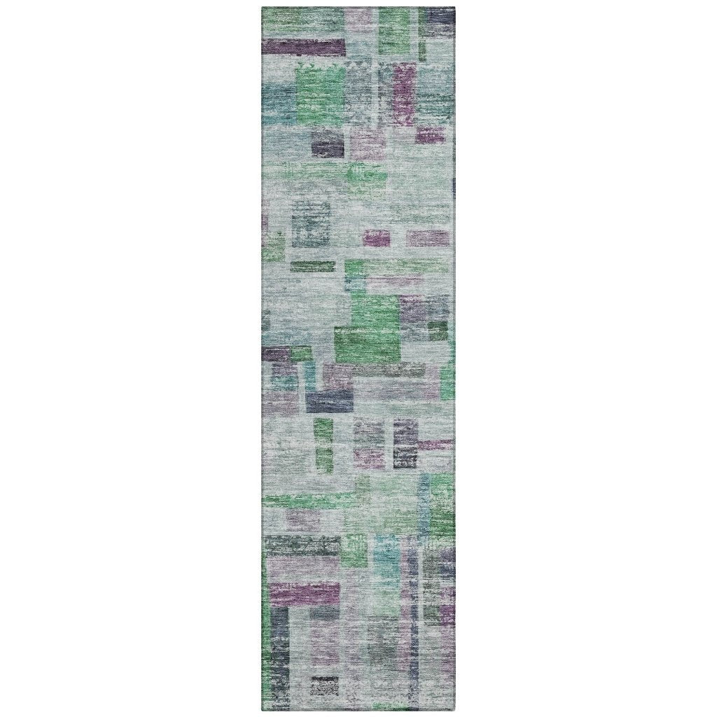 Mosaic Green Washable Indoor - Outdoor Rug - LOOMLAN - LOOMLAN Rugs - Outdoor Rugs