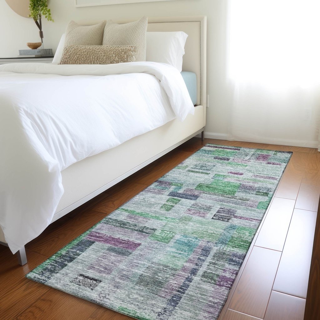 Mosaic Green Washable Indoor - Outdoor Rug - LOOMLAN - LOOMLAN Rugs - Outdoor Rugs