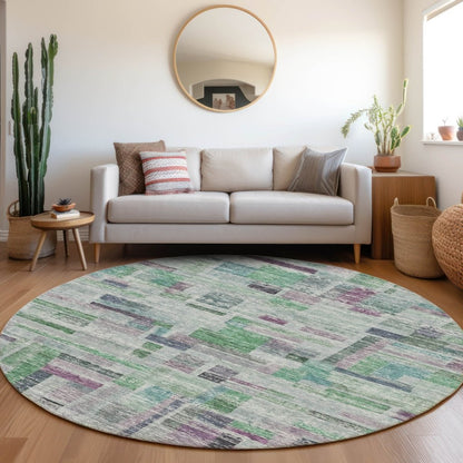 Mosaic Green Washable Indoor - Outdoor Rug - LOOMLAN - LOOMLAN Rugs - Outdoor Rugs