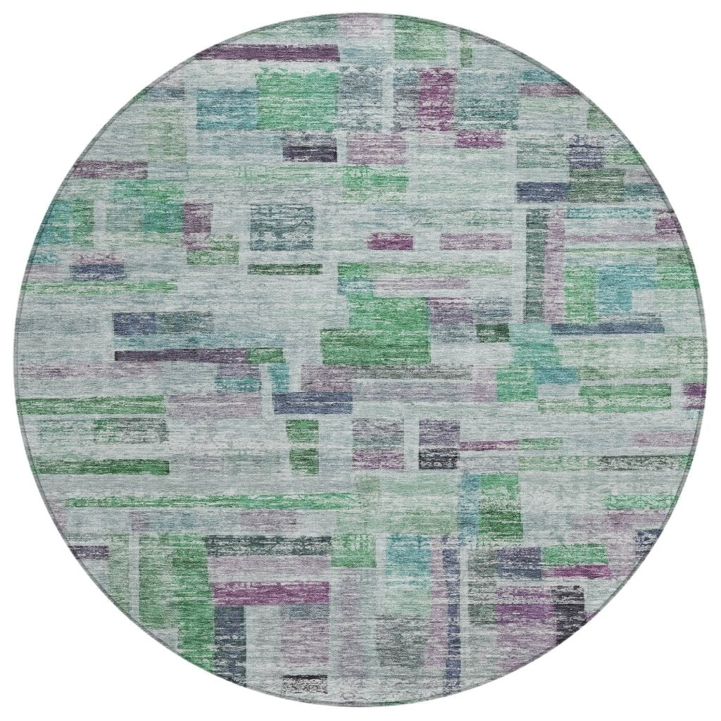 Mosaic Green Washable Indoor - Outdoor Rug - LOOMLAN - LOOMLAN Rugs - Outdoor Rugs