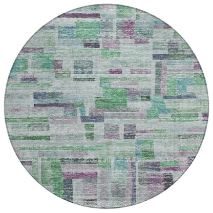 Mosaic Green Washable Indoor - Outdoor Rug - LOOMLAN - LOOMLAN Rugs - Outdoor Rugs