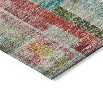 LOOMLAN Rugs Mosaic Orange Washable Indoor-Outdoor Rug