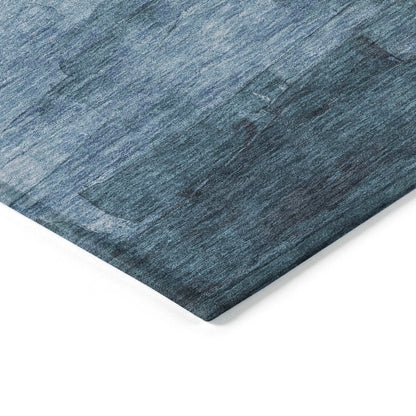 LOOMLAN Rugs Mosselia Blue Washable Indoor-Outdoor Rug