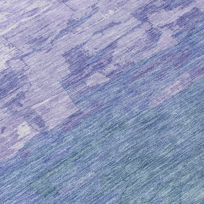 LOOMLAN Rugs Mosselia Blue Washable Indoor-Outdoor Rug