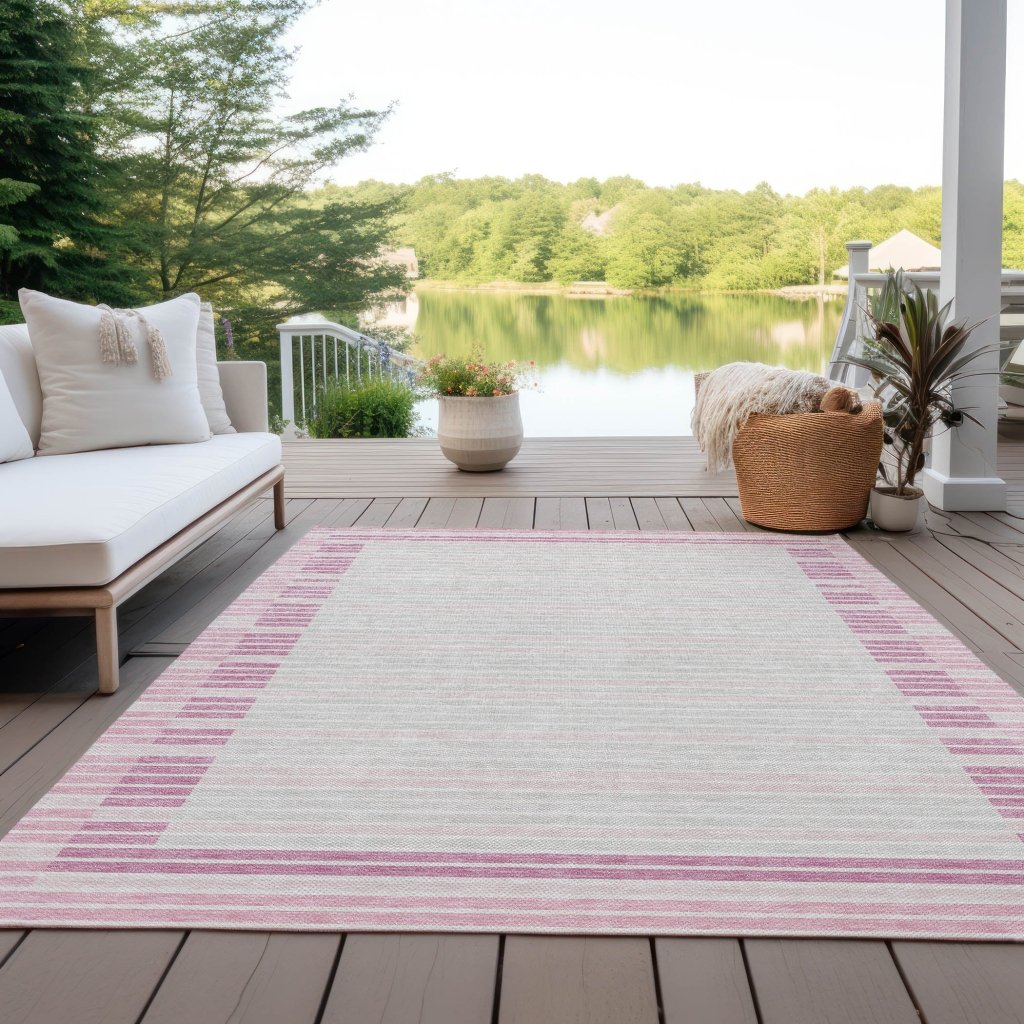 Motifa Pink Washable Indoor - Outdoor Rug - LOOMLAN - LOOMLAN Rugs - Outdoor Rugs