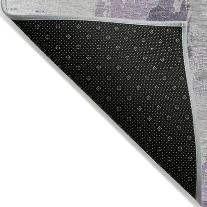LOOMLAN Rugs Motyfa Purple Washable Indoor-Outdoor Rug