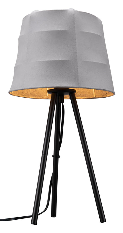 Mozzi Table Lamp Gray & Black - Sideboards and Things Brand_Zuo Modern, Color_Black, Color_Gray, Depth_10-20, Finish_Powder Coated, Height_20-30, Materials_Metal, Metal Type_Steel, Product Type_Table Lamp, Upholstery Type_Fabric Blend, Width_10-20