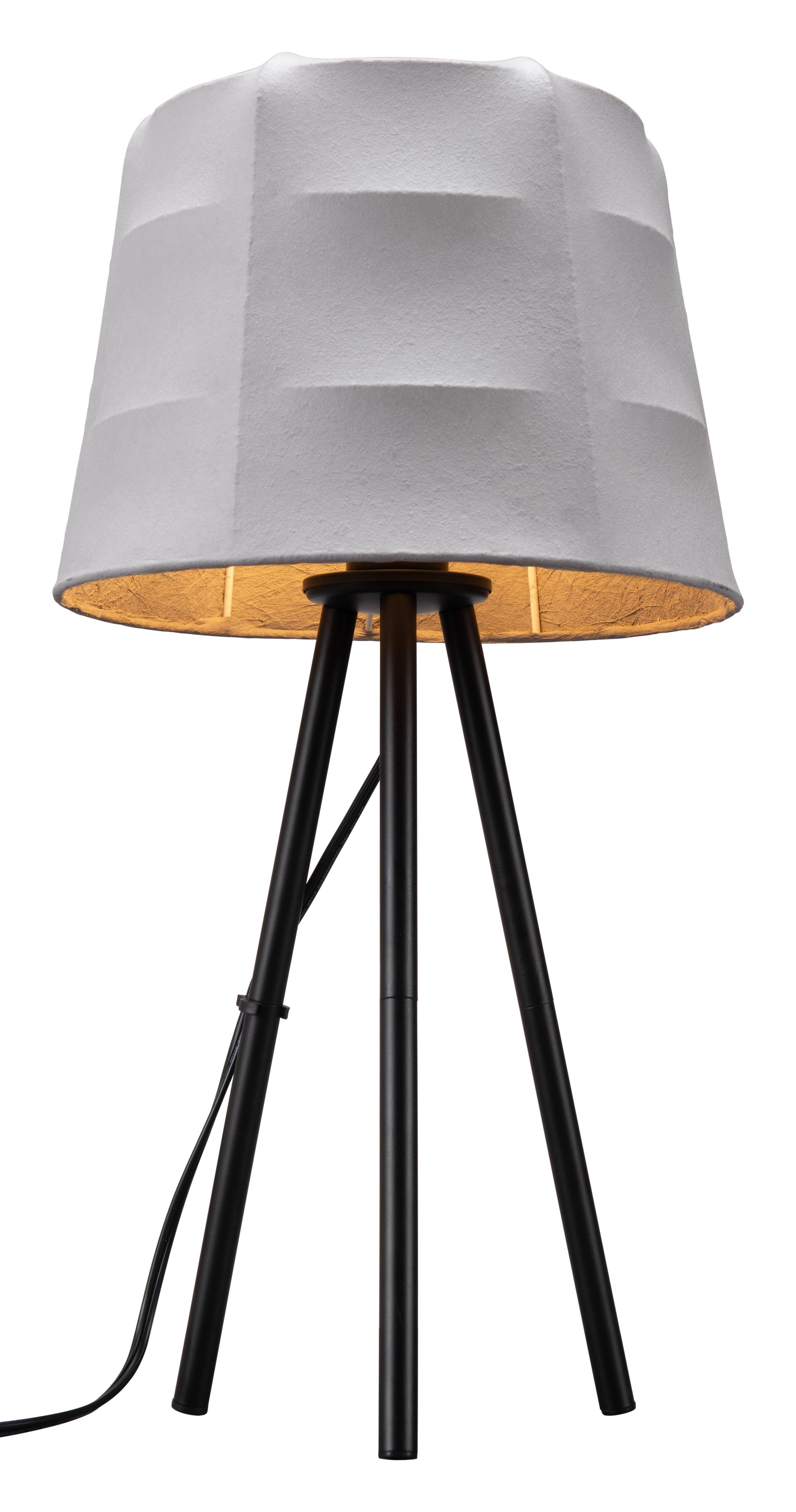 Mozzi Table Lamp Gray & Black - Sideboards and Things Brand_Zuo Modern, Color_Black, Color_Gray, Depth_10-20, Finish_Powder Coated, Height_20-30, Materials_Metal, Metal Type_Steel, Product Type_Table Lamp, Upholstery Type_Fabric Blend, Width_10-20